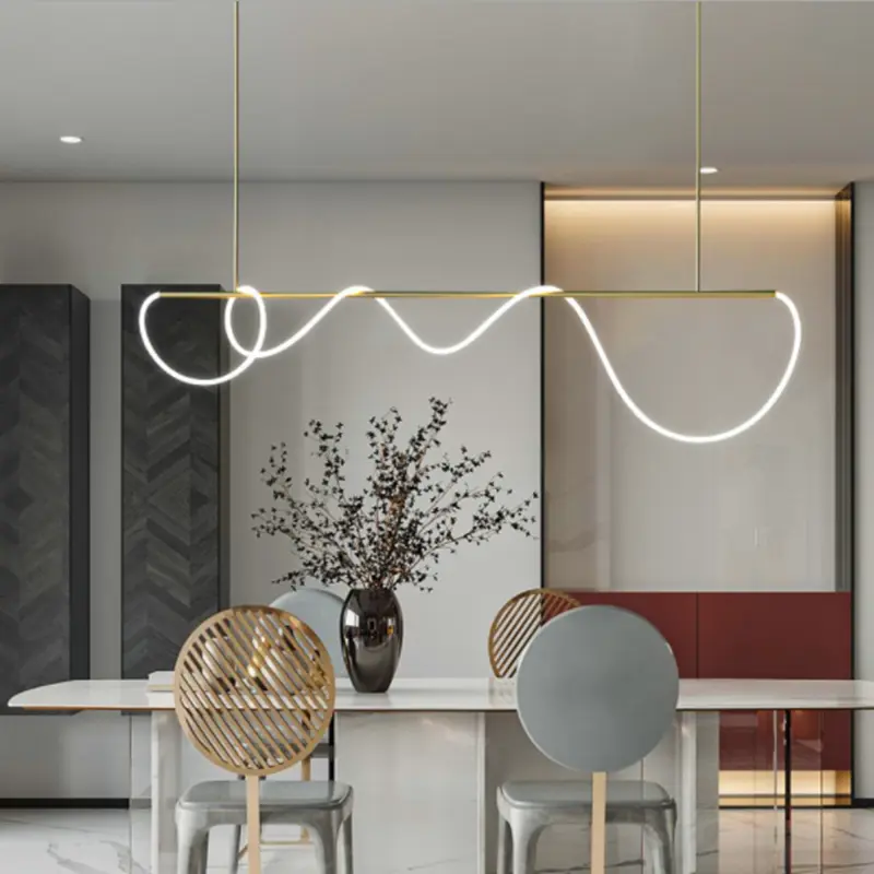 LED White decoration Strip Strip chandelier gold luxury postmodern lighting minimalist For living room loft designer chandelier