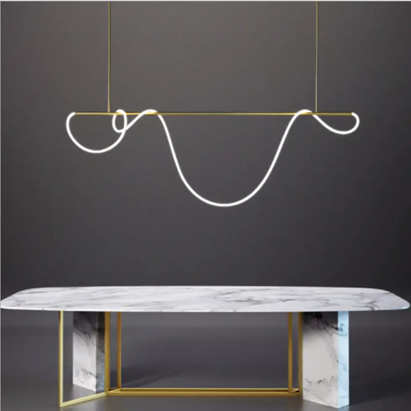 LED White decoration Strip Strip chandelier gold luxury postmodern lighting minimalist For living room loft designer chandelier