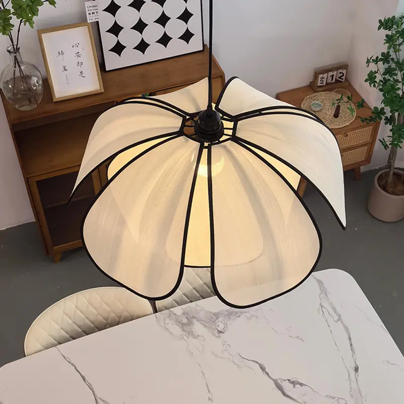 Nordic Petal Led Pendant Lights Wabi Sabi Chandelier for Living Room Bedroom Kitchen Cream Style Minimalist Led Pendant lamp