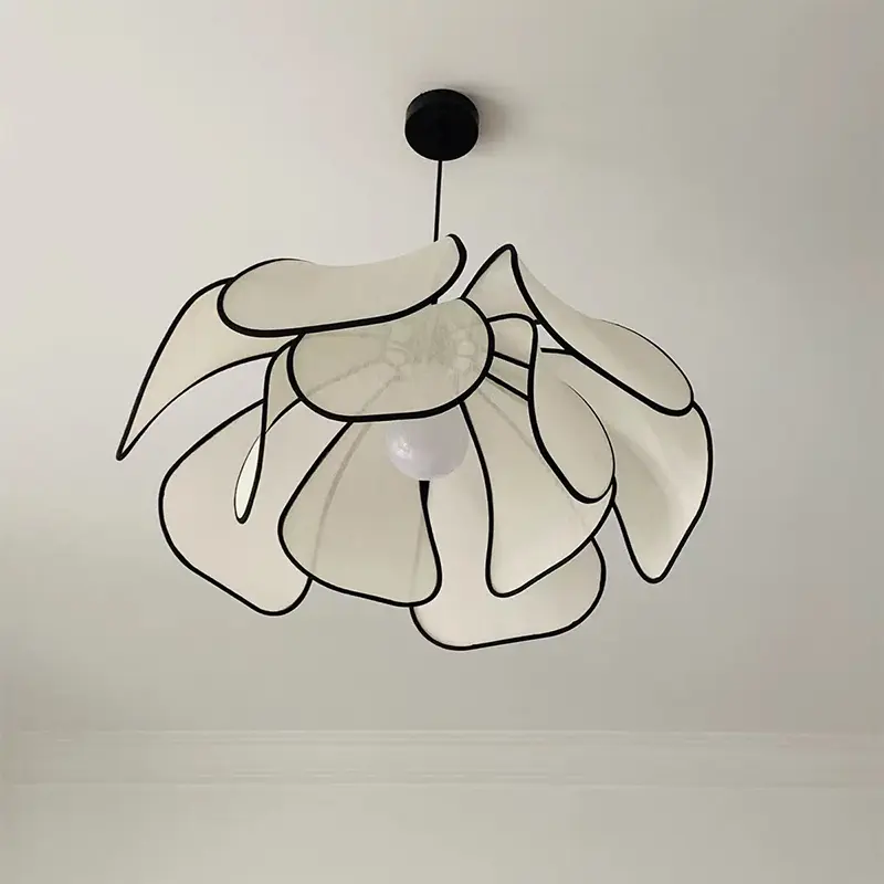 Nordic Petal Led Pendant Lights Wabi Sabi Chandelier for Living Room Bedroom Kitchen Cream Style Minimalist Led Pendant lamp