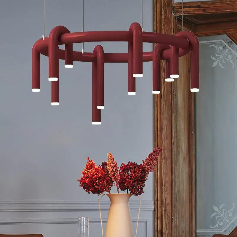 Nordic U-shaped Pendant lamp water pipe long strip Chandelier for restaurant bedroom Living Room led Designer Pendant light