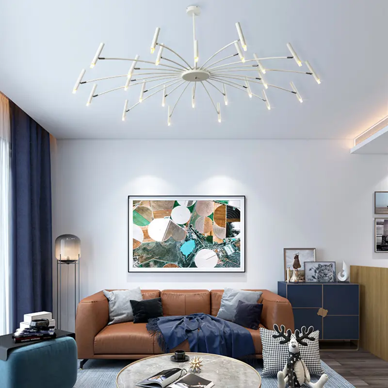 Nordic led circle chandelier For Living Room Bedroom Home Modern lustre quarto designer black and gold wrought iron chandelier