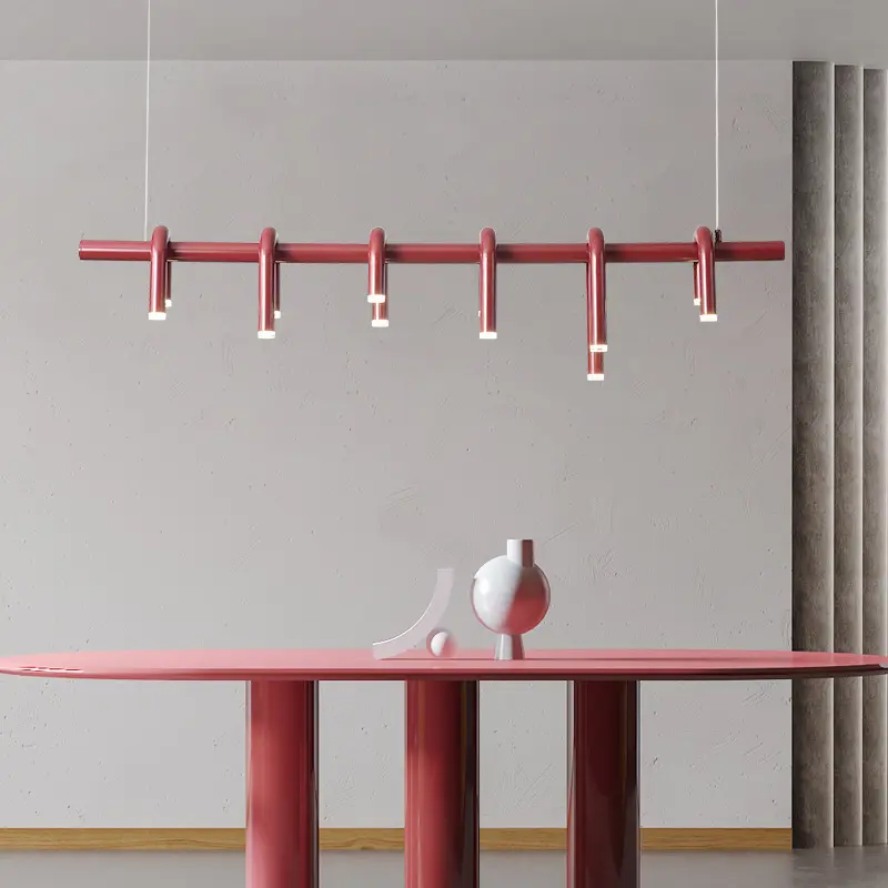 Nordic U-shaped Pendant lamp water pipe long strip Chandelier for restaurant bedroom Living Room led Designer Pendant light