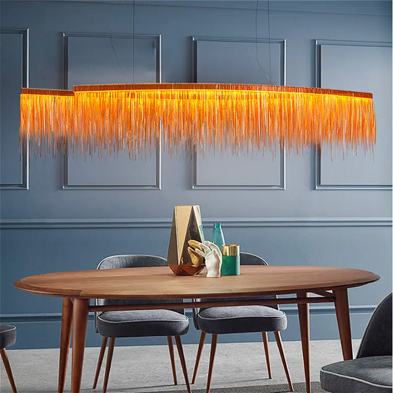 Nordic circle chandelier Indoor Modern Round tassel chandelier for Home Living room bedroom Minimalism house lighting fixtures
