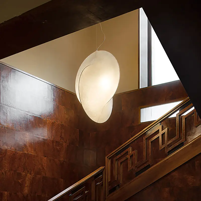Overlap Suspension Lamp Nordic lamp minimalist creative silk white pendant light room living room study staircase pendant light
