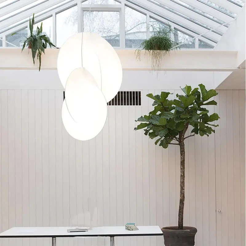 Overlap Suspension Lamp Nordic lamp minimalist creative silk white pendant light room living room study staircase pendant light
