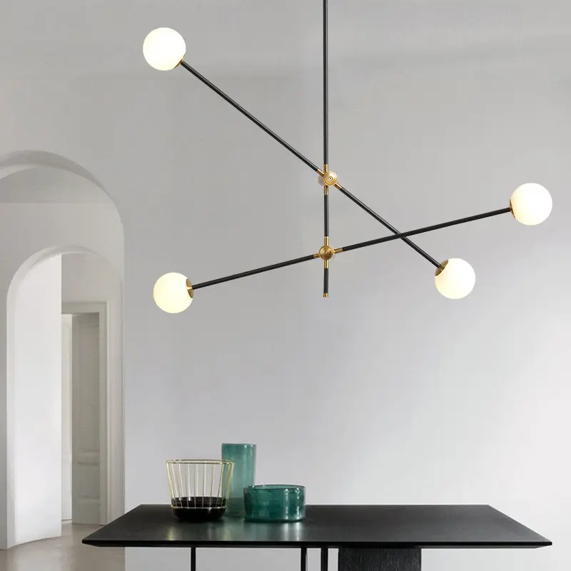 Nordic mid century modern chandelier Dining room Bubble glass ball chandelier modern mid century home decor molecule light