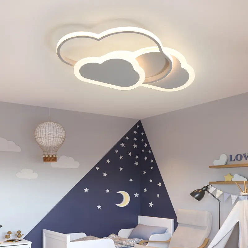 Nordic cloud chandelier minimalist modern chandelier white children's room cartoon creativity LED designer suspension light