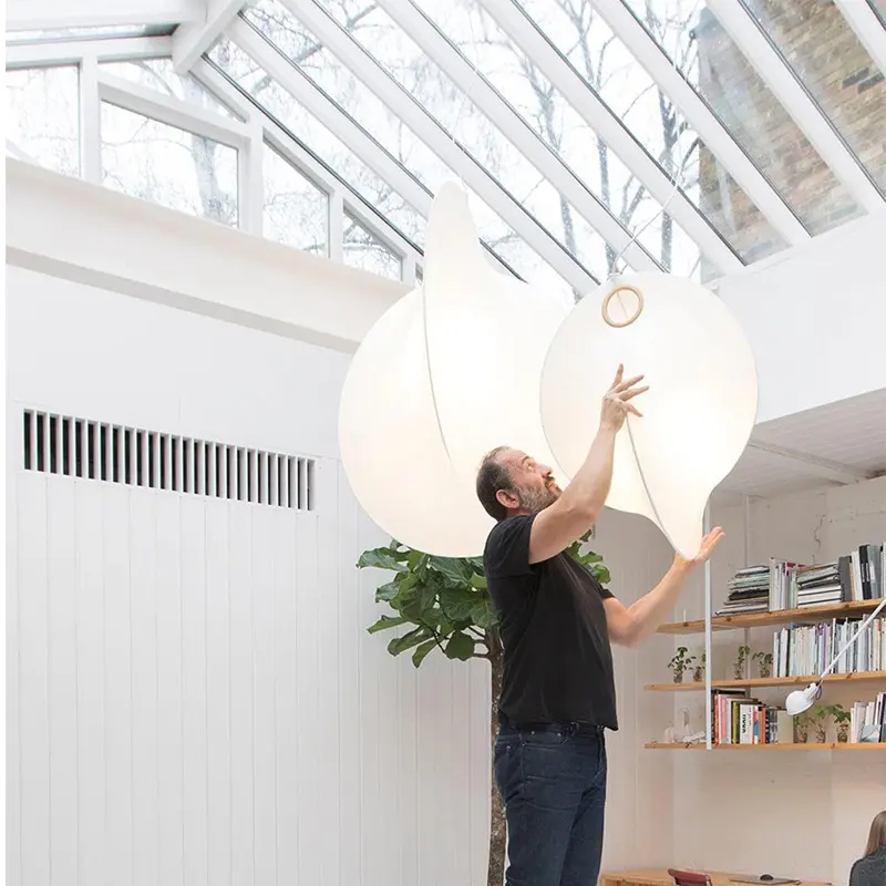 Overlap Suspension Lamp Nordic lamp minimalist creative silk white pendant light room living room study staircase pendant light