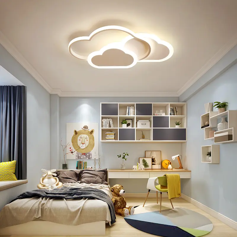 Nordic cloud chandelier minimalist modern chandelier white children's room cartoon creativity LED designer suspension light