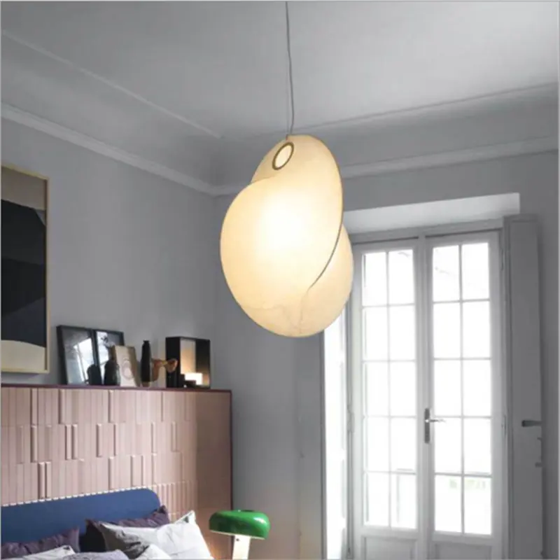 Overlap Suspension Lamp Nordic lamp minimalist creative silk white pendant light room living room study staircase pendant light