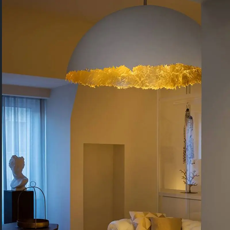 PostKrisi pendant light Designer eggshell acrylic resin sphere pendant light  studio lighting restaurant Art simple hanging lamp