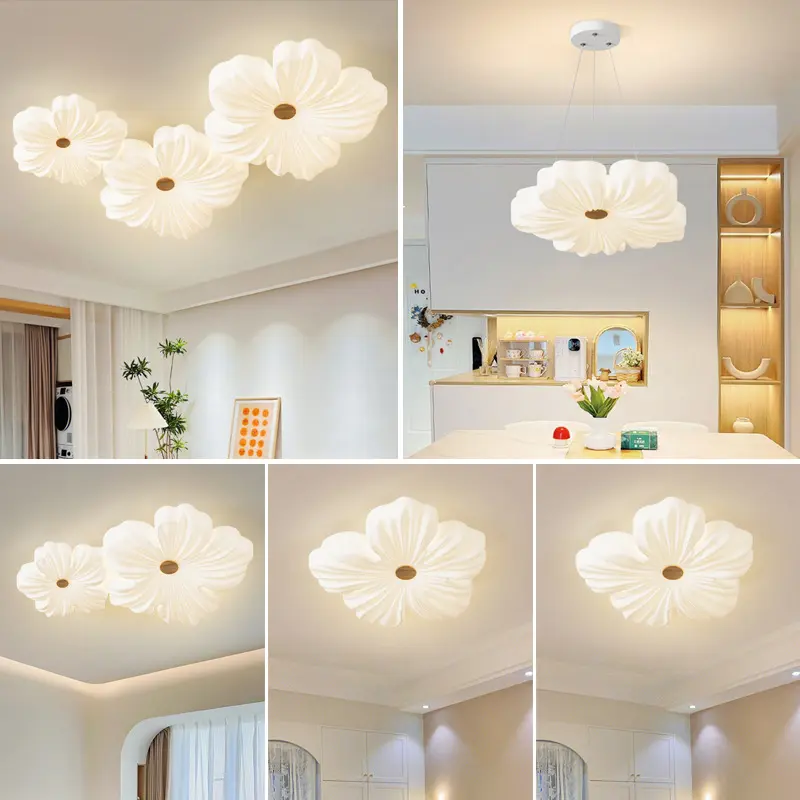 Nordic Flower Shape Ceiling Lights For Kitchen Island Living Room Bedroom LED Ceiling Lamps Indoor Decoration Lighting Lamp