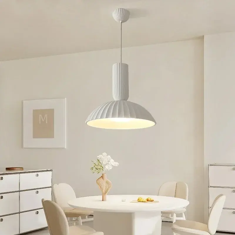 French Gypsum Pendant Light Nordic Designer Restaurant Chandelier Kitchen Island Bedroom Modern White Pendant lamp