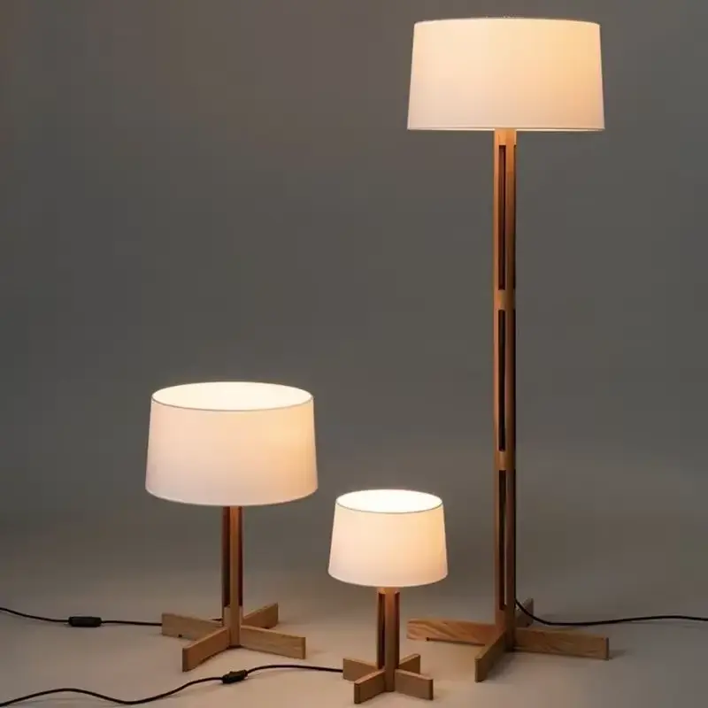 Japanese Wooden Floor Lamp Retro Zen Walnut Floor Lamp Solid Wood Art Floor light for Living room bedroom Wabi sabi table lamp