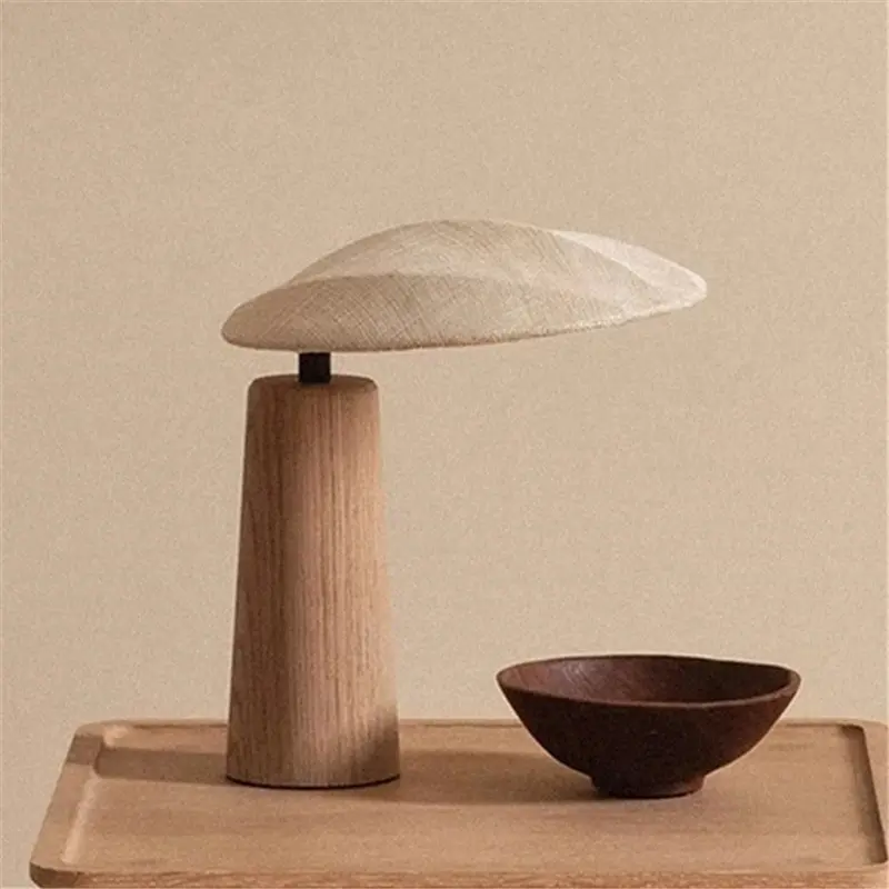 Japanese Wooden Floor Lamp Retro Zen Walnut Floor Lamp Solid Wood Art Floor light for Living room bedroom Wabi sabi table lamp