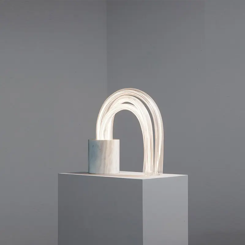 Modern Marble Table Lamp Nordic Acrylic Tube LED Table light for Living Room Bedroom Simple Design Indoor Lighting Bedside lamp