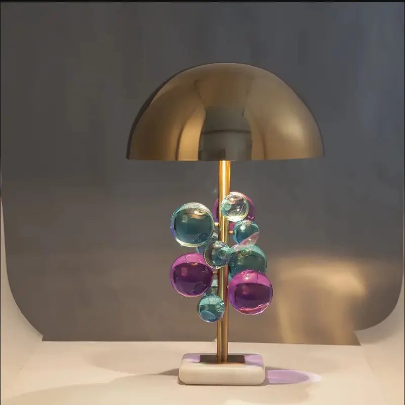 Globo Table Lamp Creative mushroom lamp for Living Room Bedroom romanti Study hotel Colorful Glass Ball table light