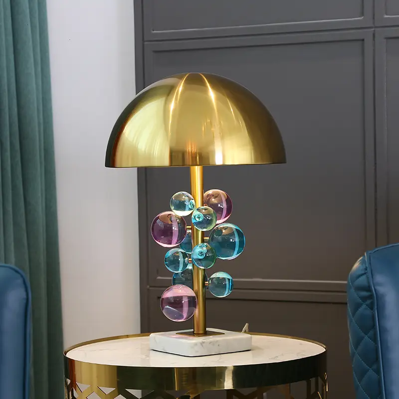 Globo Table Lamp Creative mushroom lamp for Living Room Bedroom romanti Study hotel Colorful Glass Ball table light