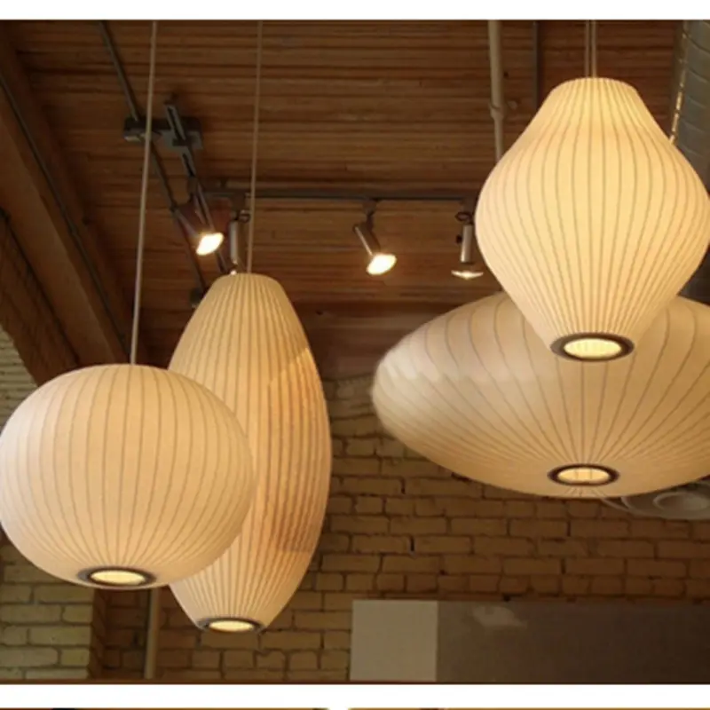 Japanese pendant light white design minimalist lamp Silk Cloth Light Clothing nelson lamp Shop Cloth loft lantern pendant lamp
