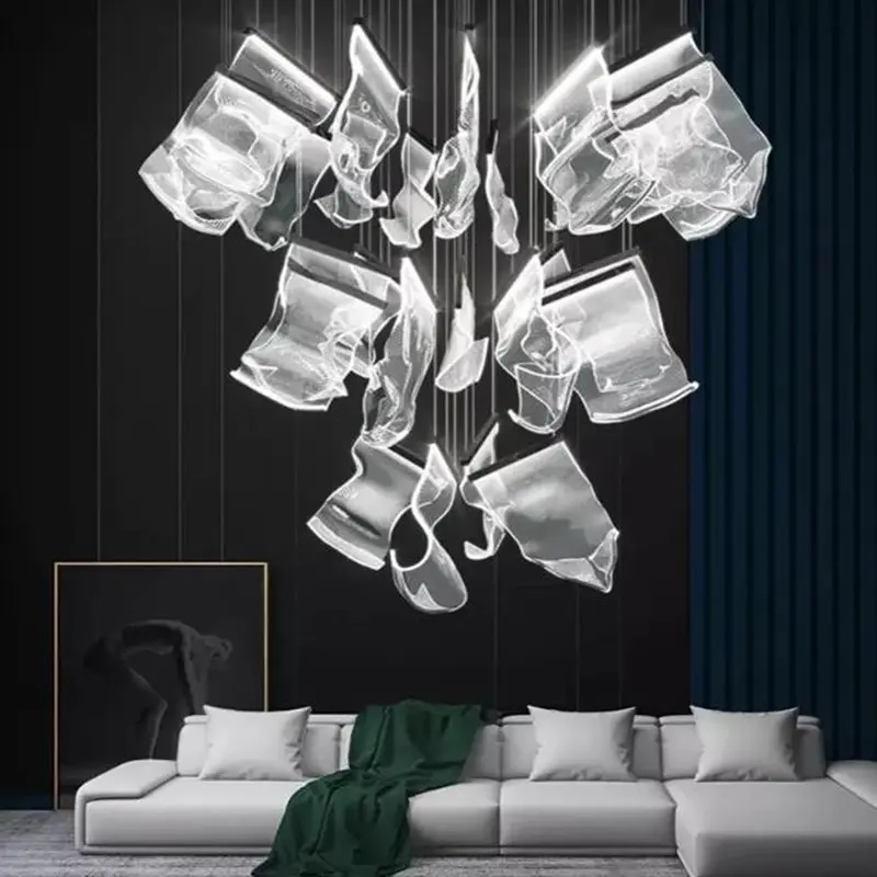 Rinkle Suspended Lights Modern Guide stairwell Chandelier living room decor lighting Stairs Dining room designer lamp