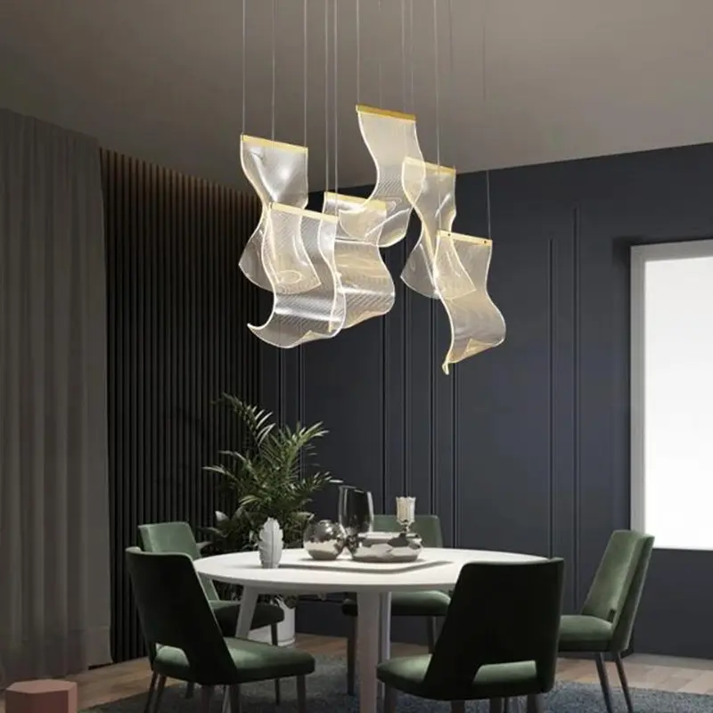Rinkle Suspended Lights Modern Guide stairwell Chandelier living room decor lighting Stairs Dining room designer lamp