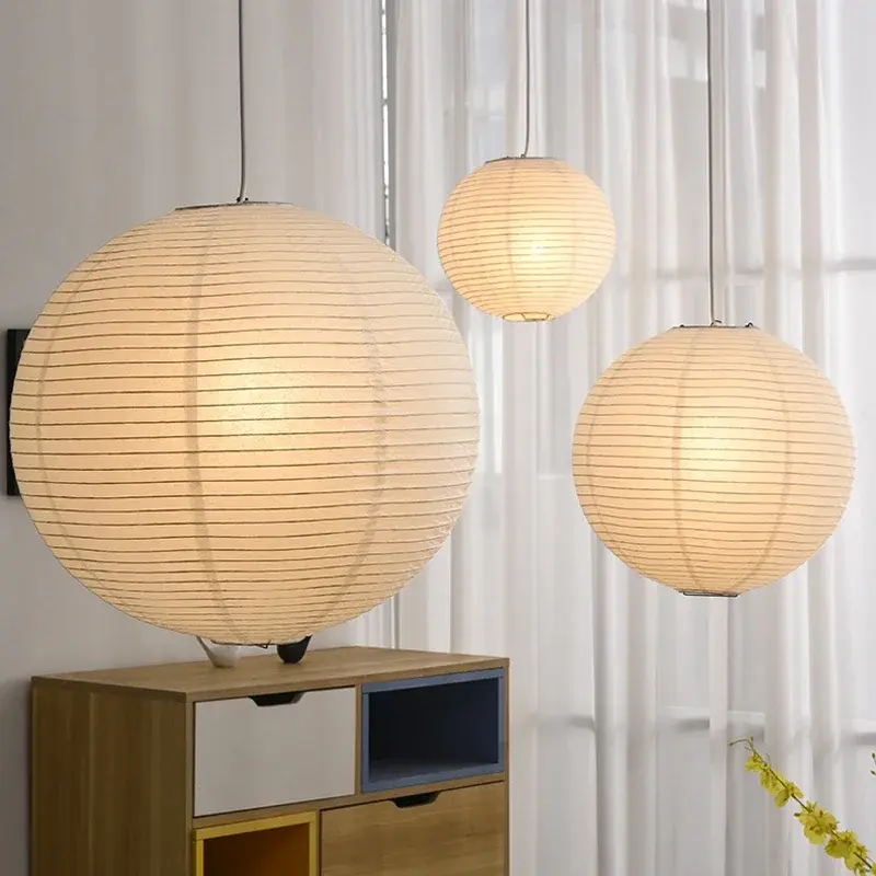 Japanese Noguchi Chandelier Rice Paper Paper Art Lantern Pendant Light for Bedroom Living room study Paper Pendant lamp