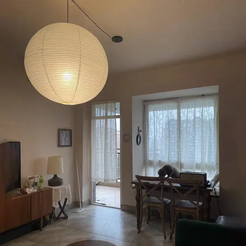 Japanese Noguchi Chandelier Rice Paper Paper Art Lantern Pendant Light for Bedroom Living room study Paper Pendant lamp