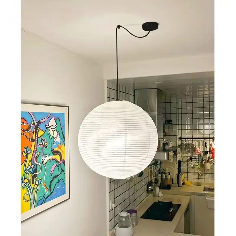 Japanese Noguchi Chandelier Rice Paper Paper Art Lantern Pendant Light for Bedroom Living room study Paper Pendant lamp