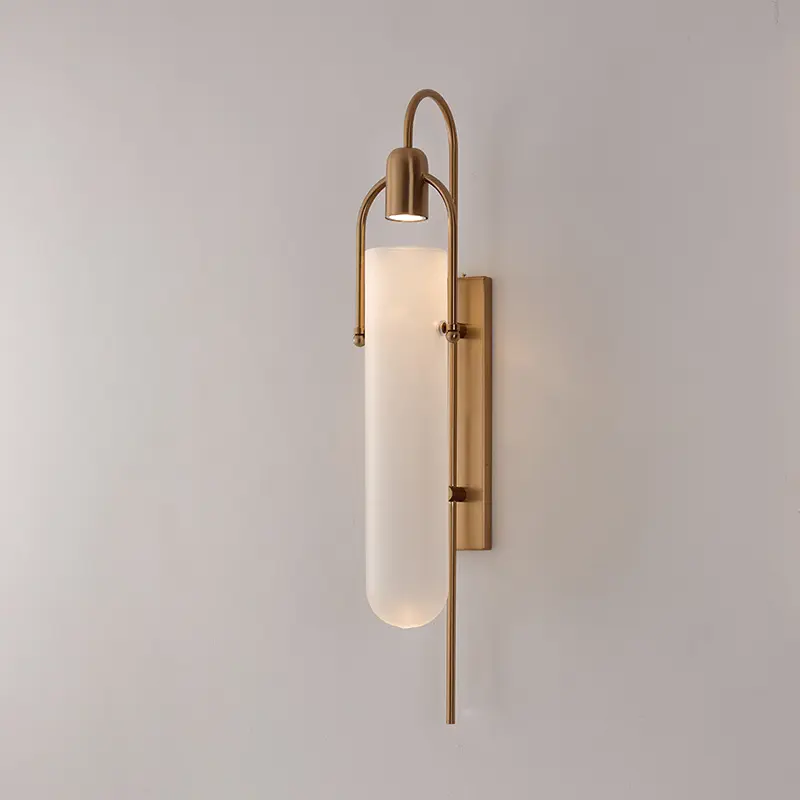 Arc Well Sconce Modern gold/Black glass wall light design Living room Led Bedside Parlor Deco Surface Mount bedroom wall lamp