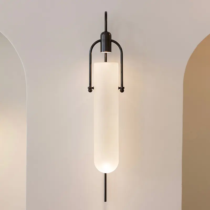 Arc Well Sconce Modern gold/Black glass wall light design Living room Led Bedside Parlor Deco Surface Mount bedroom wall lamp
