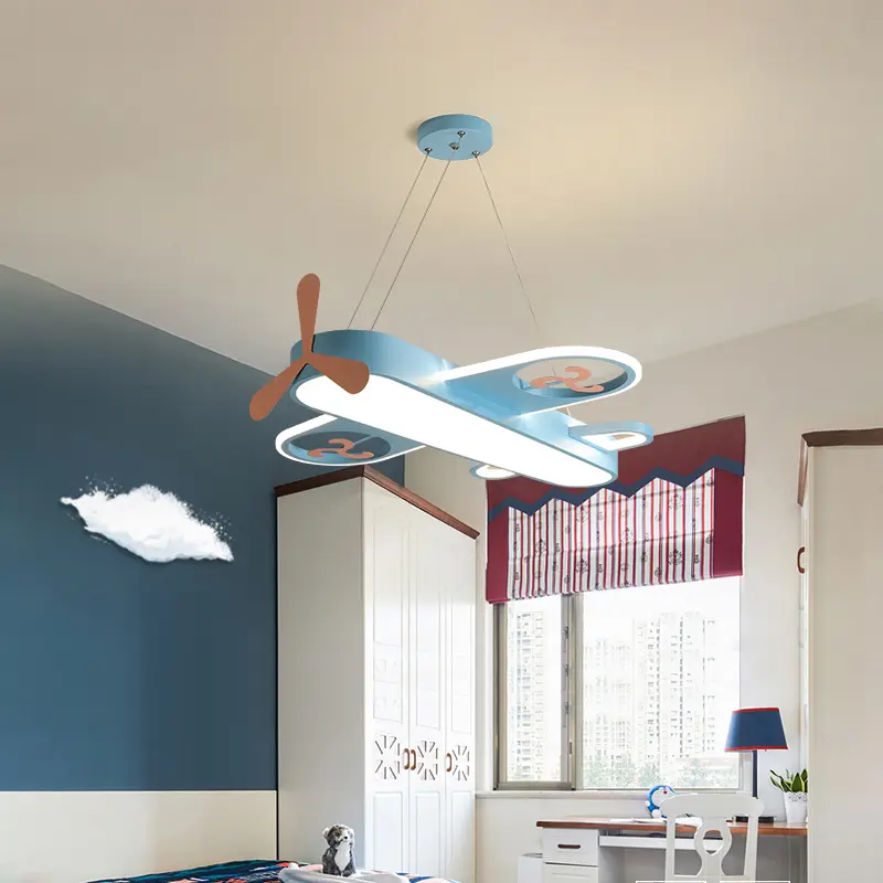 Modern Pink blue chandelier Led deco designer aircraft lamp Baby girl Boys Home Decor kids room chandelier lighting