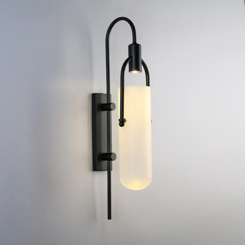 Arc Well Sconce Modern gold/Black glass wall light design Living room Led Bedside Parlor Deco Surface Mount bedroom wall lamp