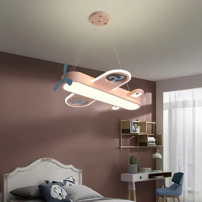 Modern Pink blue chandelier Led deco designer aircraft lamp Baby girl Boys Home Decor kids room chandelier lighting