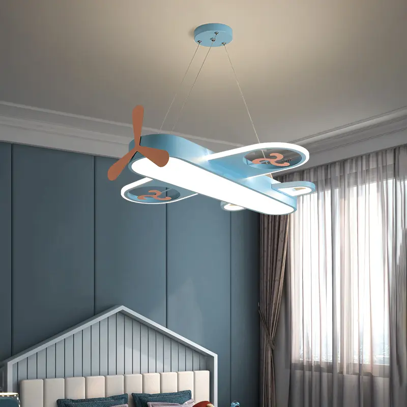 Modern Pink blue chandelier Led deco designer aircraft lamp Baby girl Boys Home Decor kids room chandelier lighting