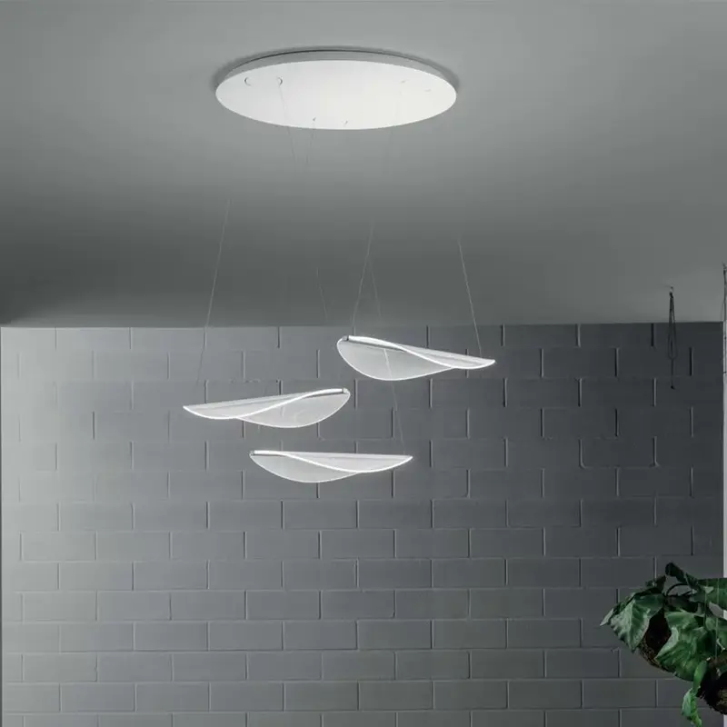 DIPHY Pendant Lamp Nordic Acrylic shade Petal Chandelier for Living room Restaurant Hotel bedroom minimalist leaf pendant light