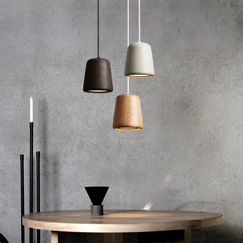 New Works Material Pendant Light Nordic Solid Wood Pendant Lamp for Living Room Kitchen Table Decoration Dining Bedroom retro La