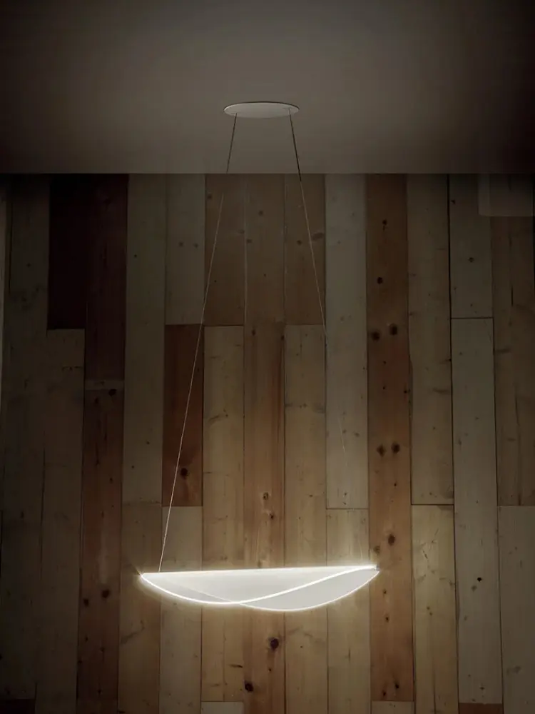 DIPHY Pendant Lamp Nordic Acrylic shade Petal Chandelier for Living room Restaurant Hotel bedroom minimalist leaf pendant light