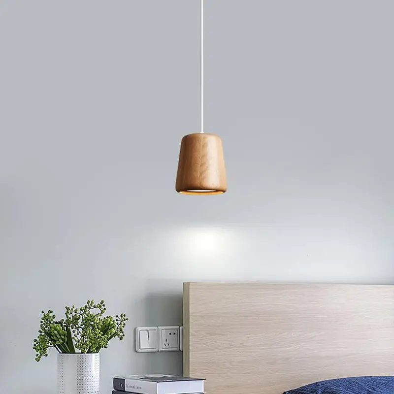 New Works Material Pendant Light Nordic Solid Wood Pendant Lamp for Living Room Kitchen Table Decoration Dining Bedroom retro La