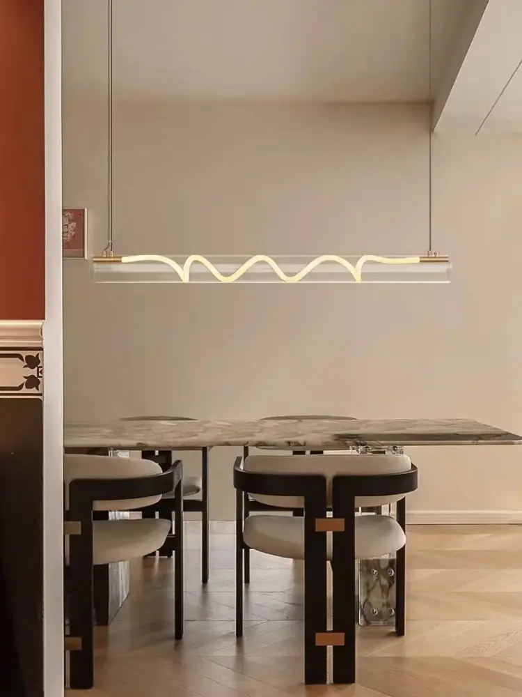 Nordic Long Tube Pendant lamp Light Shadow Design Strip LED Lamps for Restaurant office villa decoration lighting fixtures