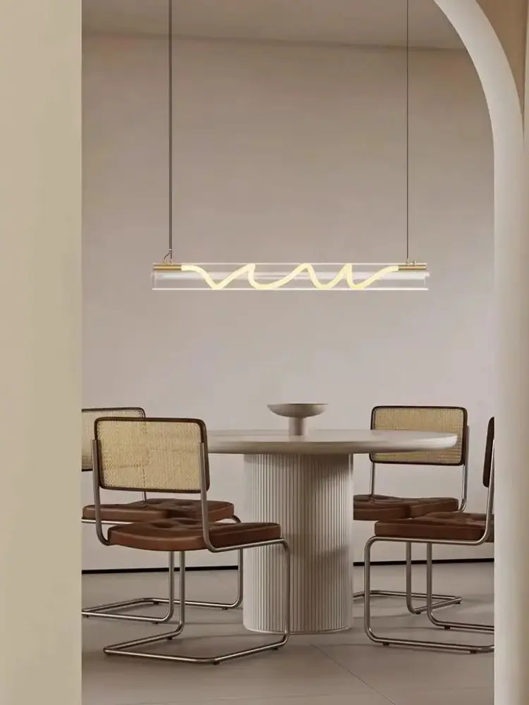 Nordic Long Tube Pendant lamp Light Shadow Design Strip LED Lamps for Restaurant office villa decoration lighting fixtures