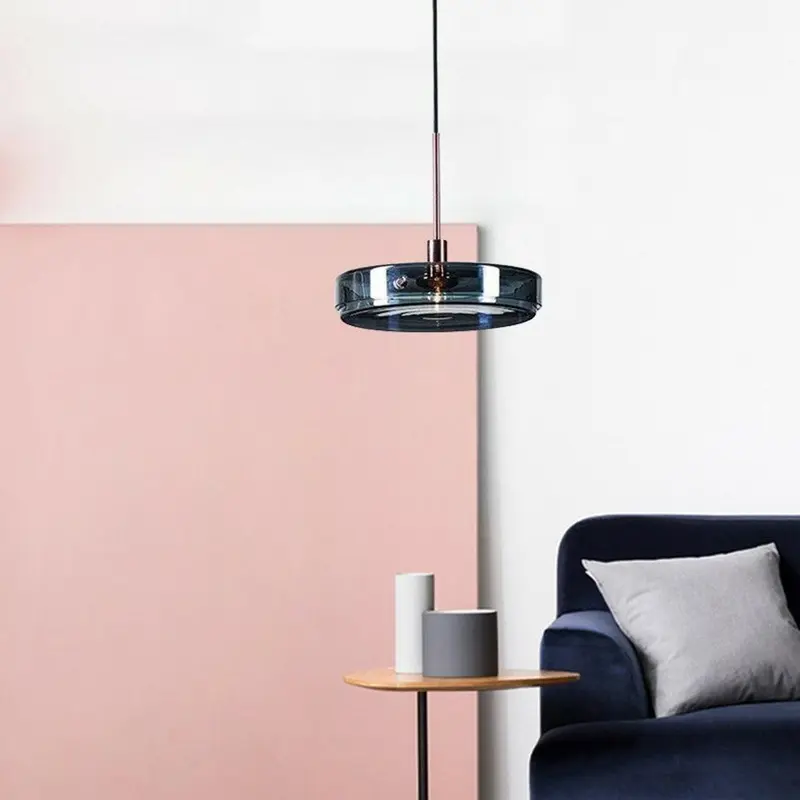 Modern round pendant light Simple Nordic glass lamp Bedroom Bedside Lights Bar Cafe Dining Room coffee designer pendant lamp