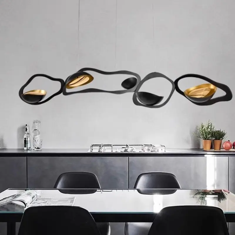 Muscularity Pendant light Nordic black and gold chrome chandelier for living room Hotel lobby Kitchen Designer Pendant Lamp