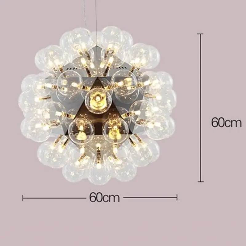 Taraxacum Suspension lamp Nordic Glass bubble pendant light Mirror geometric lamp Kitchen Modern bar decor creative lamp