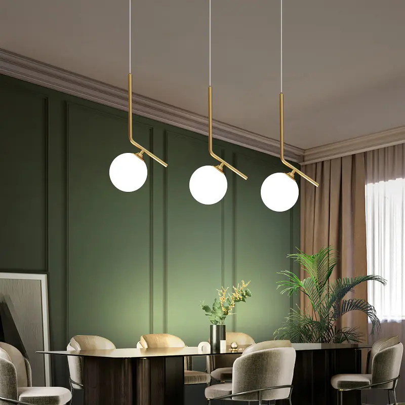 Modern Nordic glass pendant light LED Round simple lights art Creative Light for Room Bedside Indoor Decor gold pendant light