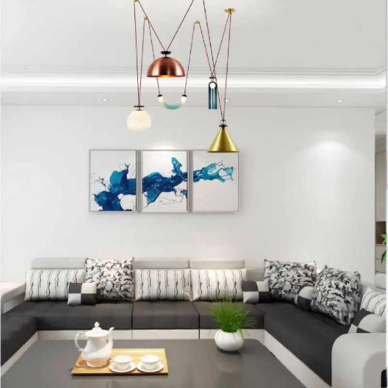 Nordic linear pendant light Pulley Lights Creative lustre industrial Art danish design lamp Bottle Living Room ball pendant ligh