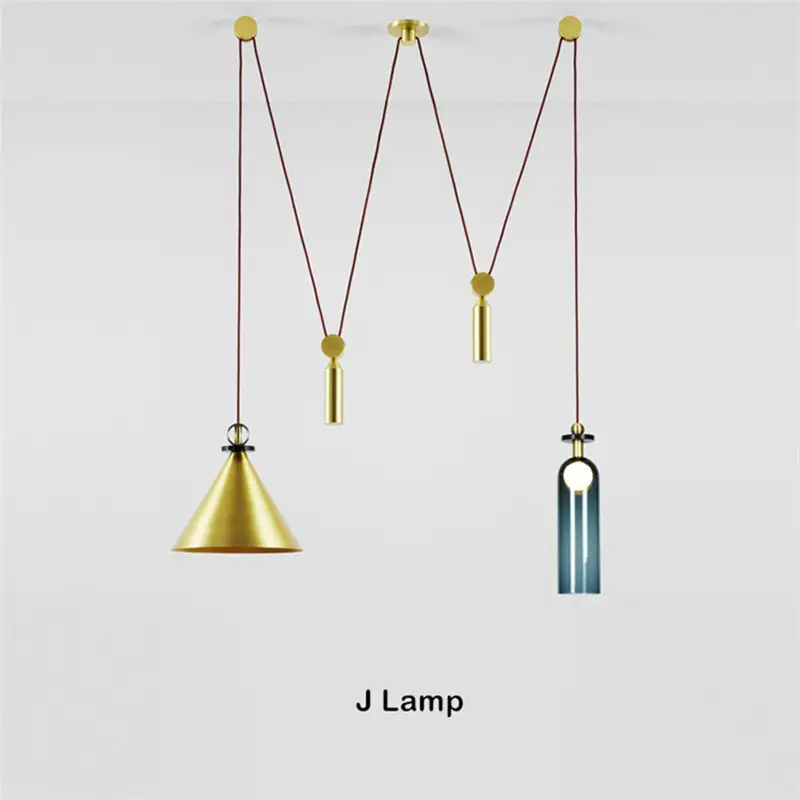 Nordic linear pendant light Pulley Lights Creative lustre industrial Art danish design lamp Bottle Living Room ball pendant ligh