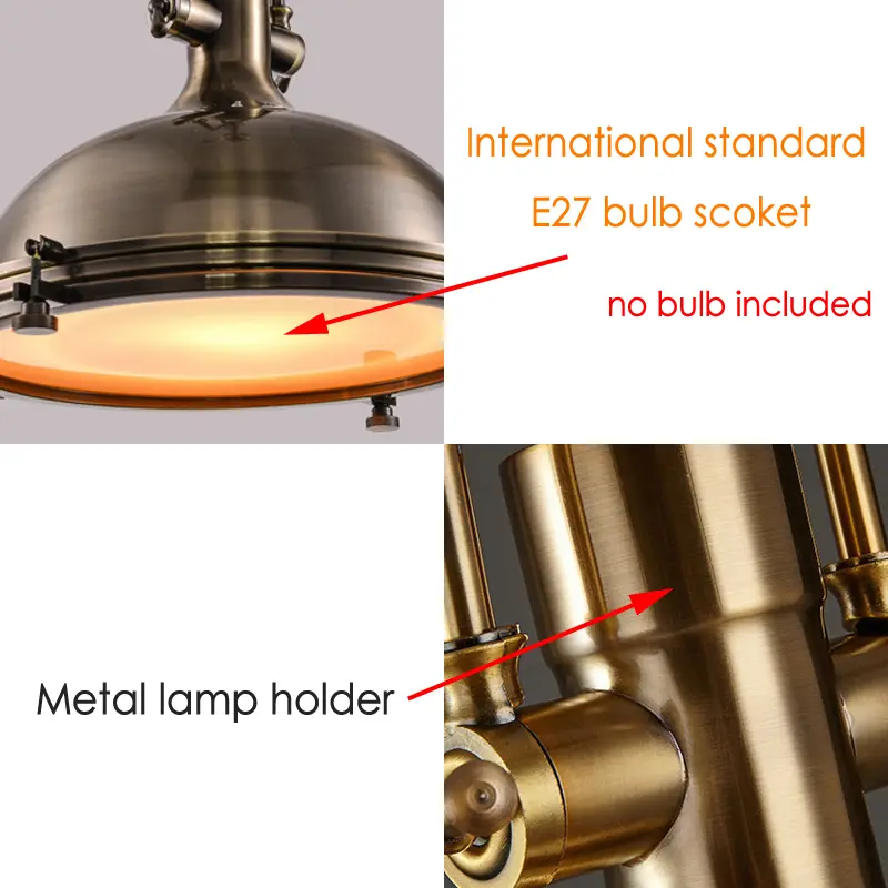 Nordic metal pendant light Loft Personality lustre industrial vintage Restaurant Pub Internet House Study Cafe bar pendant light