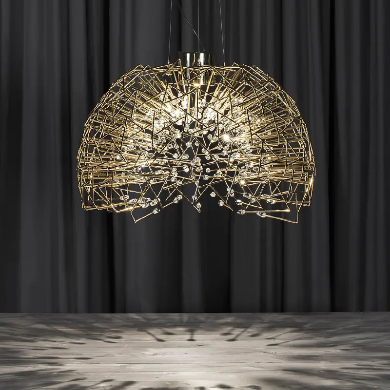Core Dome Suspension Light Modern spherical chandelier crystal luxury art creative chrome chandelier dandelion led indoor light