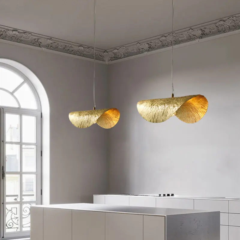 Hammered Brass Suspension Llight  retro pendant light design Luxury for Dining Room Shop Decoration lotus flower pendant light